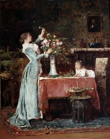 Composing a Bouquet 1880s. Creator: Munkácsy, Mihály (1844-1900)