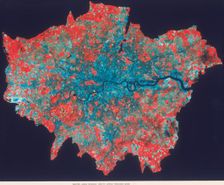 Composite Landsat false colour image of Greater London, 1979. Creator: Unknown