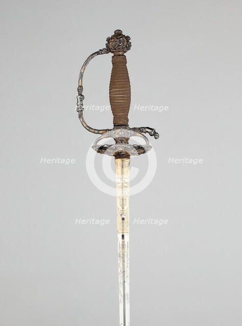 Composite Smallsword and Scabbard, Dutch, Hilt: c. 1650/60; blade: 1750/60. Creator: Unknown.