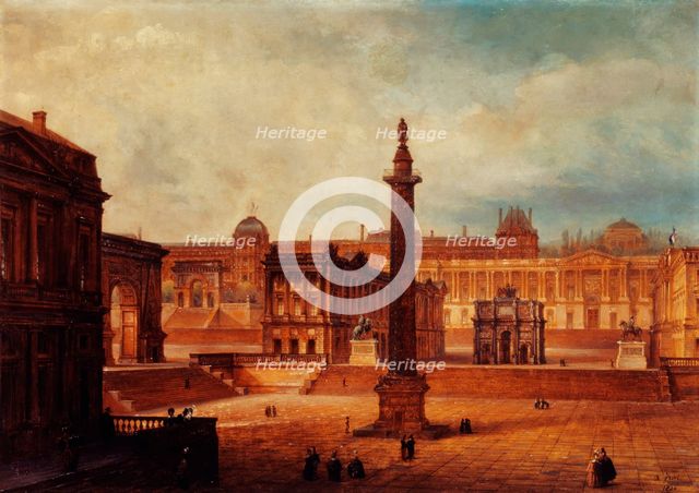 Composite view of Parisian landmarks, 1836. Creator: Domenico Ferri.