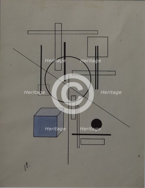 Composition, 1920. Artist: Lissitzky, El (1890-1941)