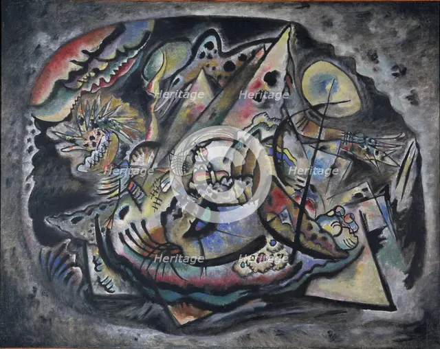 Composition. Grey Oval, 1917. Artist: Kandinsky, Wassily Vasilyevich (1866-1944)