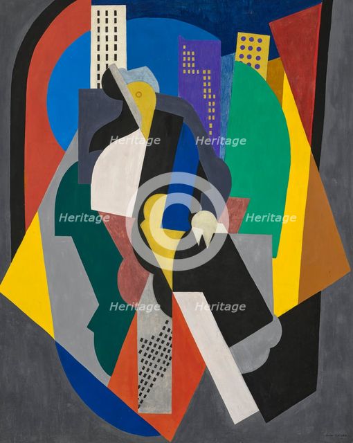 Composition, évocation figurée ou Sur l'avenue, 1920. Creator: Gleizes, Albert (1881-1953).