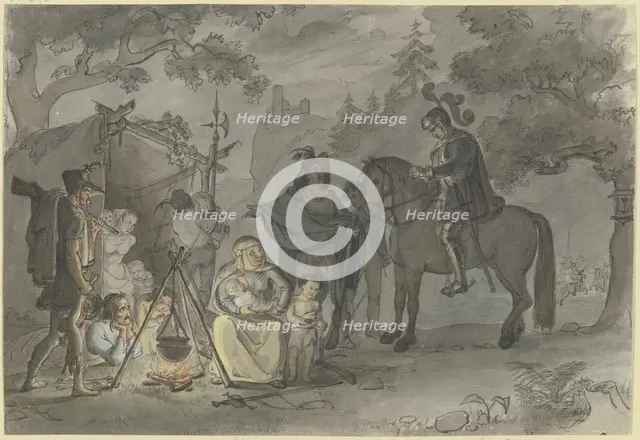 Composition for "Götz von Berlichingen" (Act 5, Scene 6), mid-19th century. Creator: Karl Sandhaas.