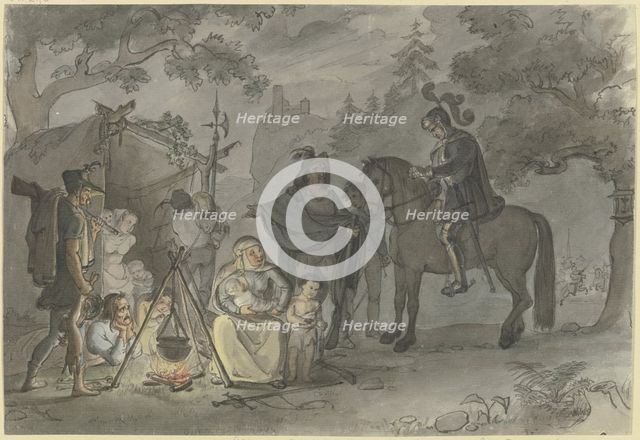 Composition for "Götz von Berlichingen" (Act 5, Scene 6), mid-19th century. Creator: Karl Sandhaas.