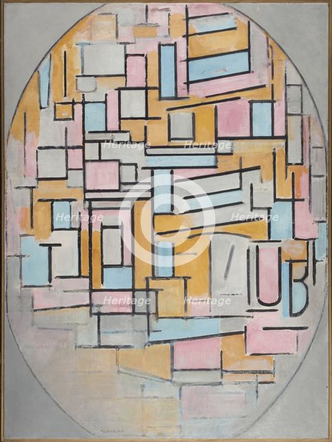 Composition in oval with color planes 2, 1914.