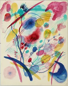 Composition in red, blue, green and yellow, 1913. Creator: Kandinsky, Wassily Vasilyevich (1866-1944)