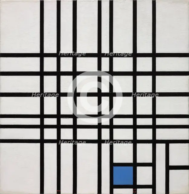 Composition No. 12 with Blue, 1936-1942. Creator: Mondrian, Piet (1872-1944).