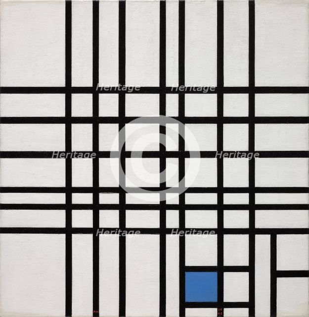 Composition No. 12 with Blue, 1936-1942. Creator: Mondrian, Piet (1872-1944).