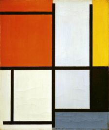Composition No. 3 with orange-red, yellow, black and grey, 1921. Creator: Mondrian, Piet (1872-1944)