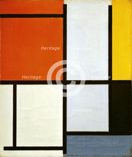 Composition No. 3 with orange-red, yellow, black and grey, 1921. Creator: Mondrian, Piet (1872-1944).