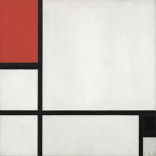 Composition No. I, with Red and Black, 1929. Creator: Mondrian, Piet (1872-1944)