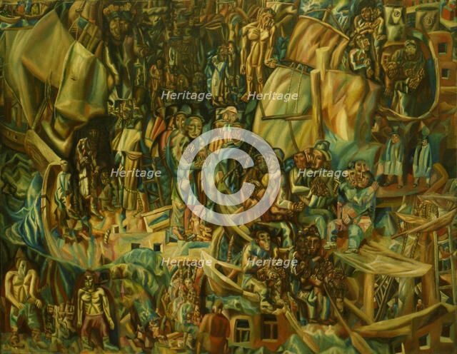 Composition. Ships, 1913-1915. Artist: Filonov, Pavel Nikolayevich (1883-1941)