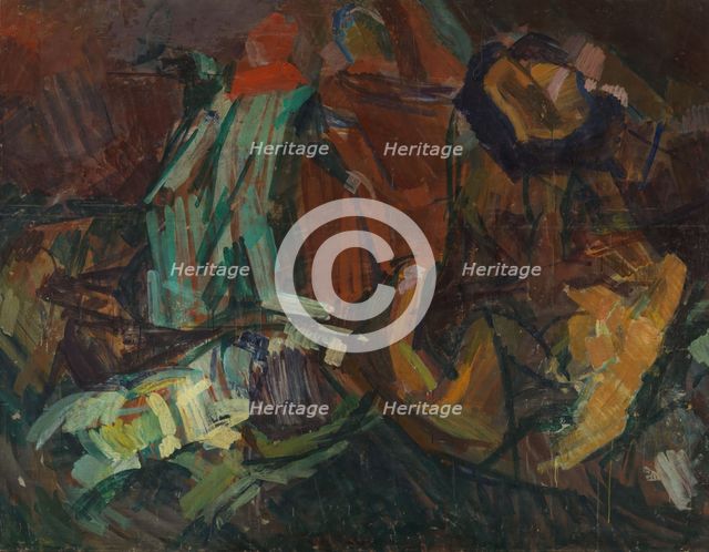 Composition sketch after Delacroix: Dante and Vergil, c1925. Creator: Edvard Weie.
