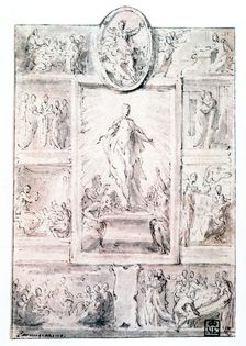 Composition Sketch c1513-1540. Artist: Parmigianino