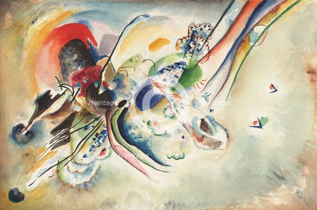 Composition (Study for "Picture with Two Red Spots"), 1916. Creator: Kandinsky, Wassily Vasilyevich (1866-1944).