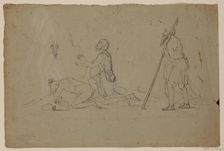 Composition Study of Three Shepherds, between 1832 and 1834. Creator: Thomas Cole