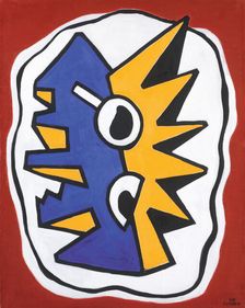 Composition sur fond rouge, 1945. Creator: Fernand Leger