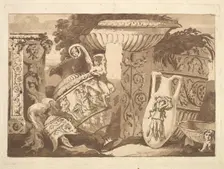 Composition with the Antique Fragments and a Leaning Vase, from Recueil de Compositions..., 1782-84. Creator: Jean Jacques Lagrenee