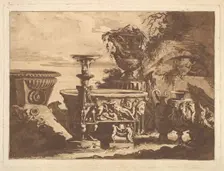 Composition with the Medici Vase, from Recueil de Compositions par Lagrenée Le Jeune (Coll..., 1782. Creator: Jean Jacques Lagrenee