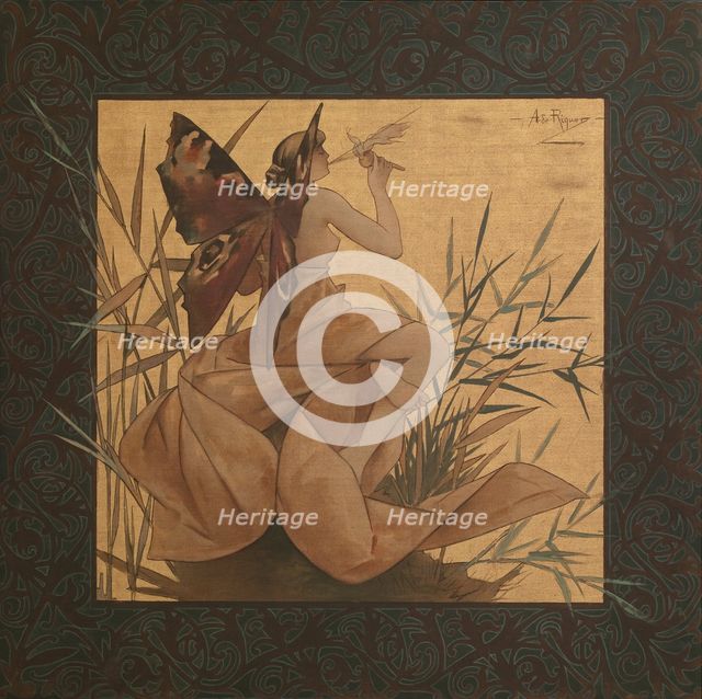 Composition with winged nymph among the reeds, 1887. Artist: Riquer Inglada, Alejandro de (1856-1920)