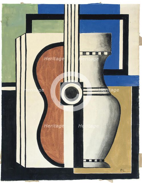 Composition with a Guitar, early 20th century.  Creator: Fernand Leger.