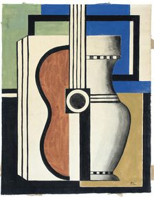 Composition with a Guitar, early 20th century. Creator: Fernand Leger