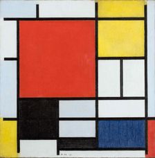 Composition with Large Red Plane, yellow, black, grey and blue, 1921. Creator: Mondrian, Piet (1872-1944)