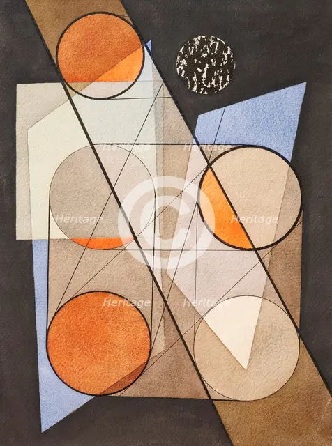 Composition with symmetrical circles, 1932. Creator: Moholy-Nagy, Laszlo (1895-1946).
