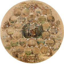 Composition to the celebration of the silver wedding of Emperor Alexander II, 1866. Artist: Zichy, Mihály (1827-1906)