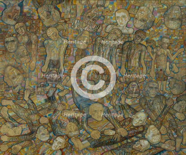 Composition. (The raid), 1938. Artist: Filonov, Pavel Nikolayevich (1883-1941)