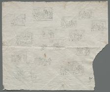 Compositional Sketches after Raphael and other artists (recto), c. 1800. Creator: Unknown