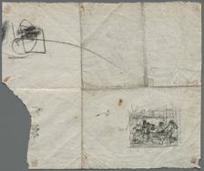 Compositional Sketches after Raphael and other artists (verso), c. 1800. Creator: Unknown