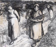 Compositional study for Faggot bearers 1845 - 1903. Creator: Camille Pissarro