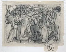 Compositional study for Market of Gisors (rue Cappeville) c1893. Artist: Camille Pissarro