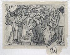 Compositional study for Market of Gisors (rue Cappeville) c1893. Artist: Camille Pissarro