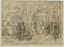 Compositional study for The Sacred Grove, Beloved of the Arts and the Muses, 1883/84. Creator: Pierre Puvis de Chavannes