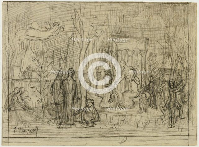 Compositional study for The Sacred Grove, Beloved of the Arts and the Muses, 1883/84. Creator: Pierre Puvis de Chavannes.