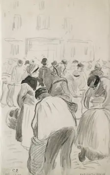 Compositional study of the market at Pontoise, 1881. Artist: Camille Pissarro