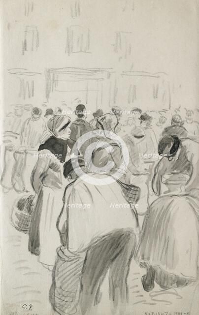 Compositional study of the market at Pontoise, 1881. Artist: Camille Pissarro.