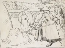 Compositional study of harvesters in a landscape, c1893. Artist: Camille Pissarro