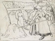 Compositional study of harvesters in a landscape, c1893. Artist: Camille Pissarro