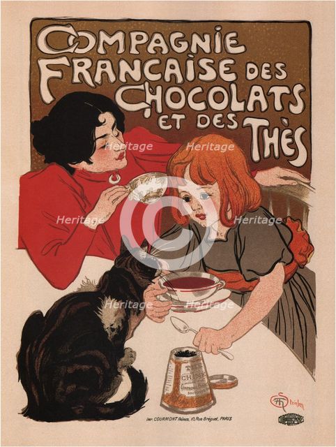 Compagnie Française des Chocolate et des Thés (Poster), 1895. Artist: Steinlen, Théophile Alexandre (1859-1923)