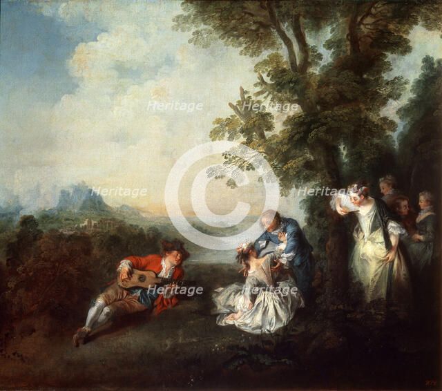 'Company at the Edge of a Forest', late 1720s. Artist: Nicolas Lancret