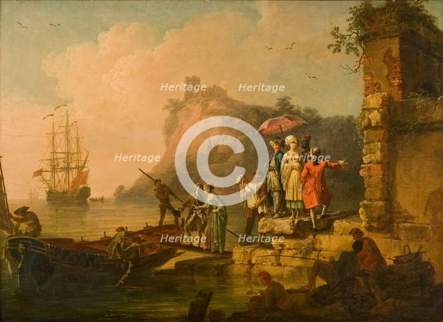 Company Embarking on a Launch, mid-late 18th century. Creator: Pierre-Jacques Volaire.