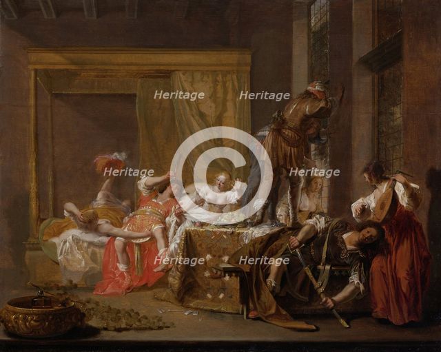 Company in a Brothel (Messalina und Gaius Silius), 1655. Artist: Knüpfer, Nicolaes (1609-1655)
