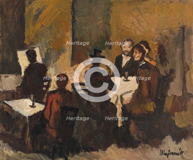 Company in a Coffee Shop, 1941-1942. Creator: Cyprian Majernik.