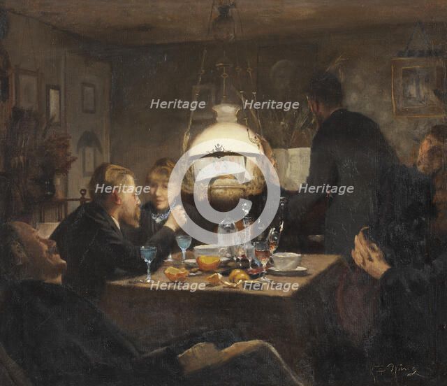 Company in evening lighting, 1886. Creator: Laurits Andersen Ring.