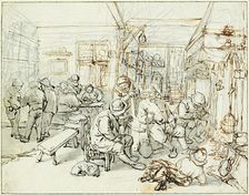 Company of Peasants in a Tavern, ca 1675. Artist: Ostade, Adriaen Jansz, van (1610-1685)
