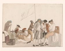Company on board ship l'Heureuse Marianne, 1778. Creator: Louis Ducros